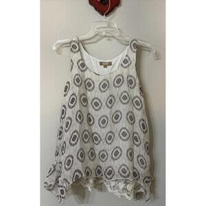 Carla Conti Italy Womens Small Beige Sleeveless Layered Flowy Silk Blouse! A1994